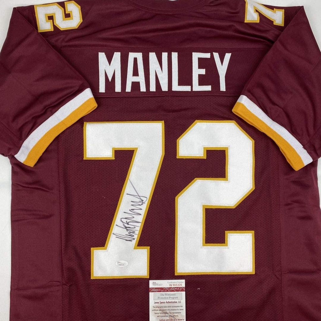 Autographed/Signed Dexter Manley Washington Burgundy Jersey JSA COA