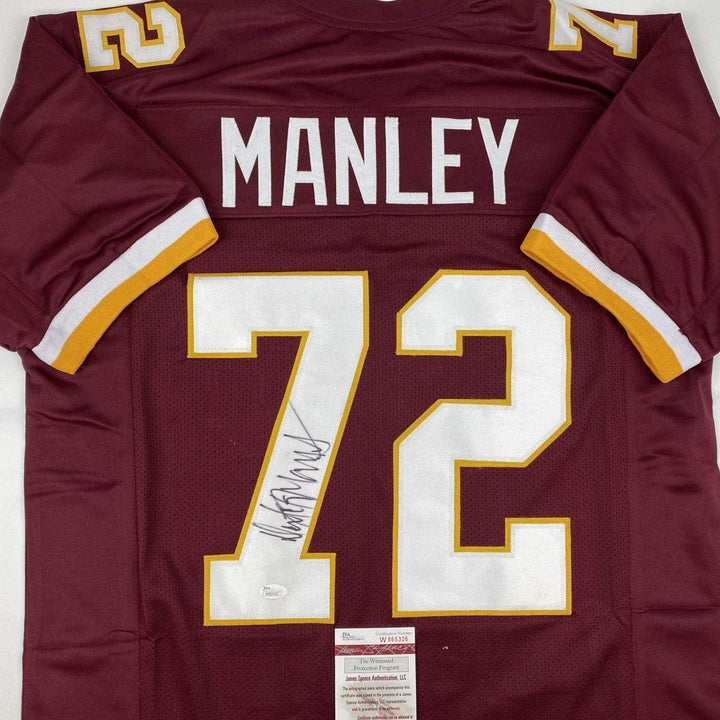 Autographed/Signed Dexter Manley Washington Burgundy Jersey JSA COA