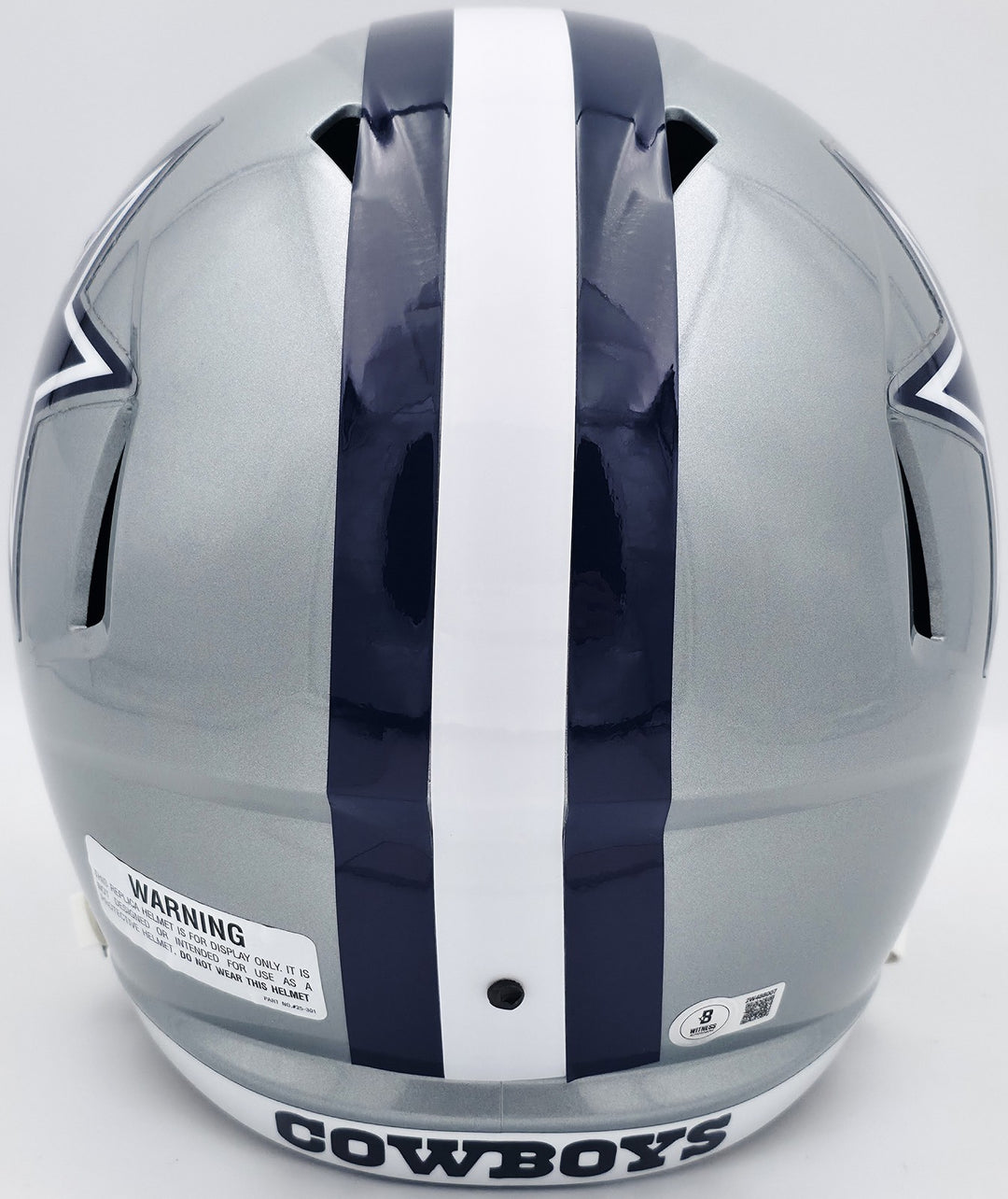 Roger Staubach Signed Cowboys Silver Full Size Speed Replica Helmet Beckett Wit