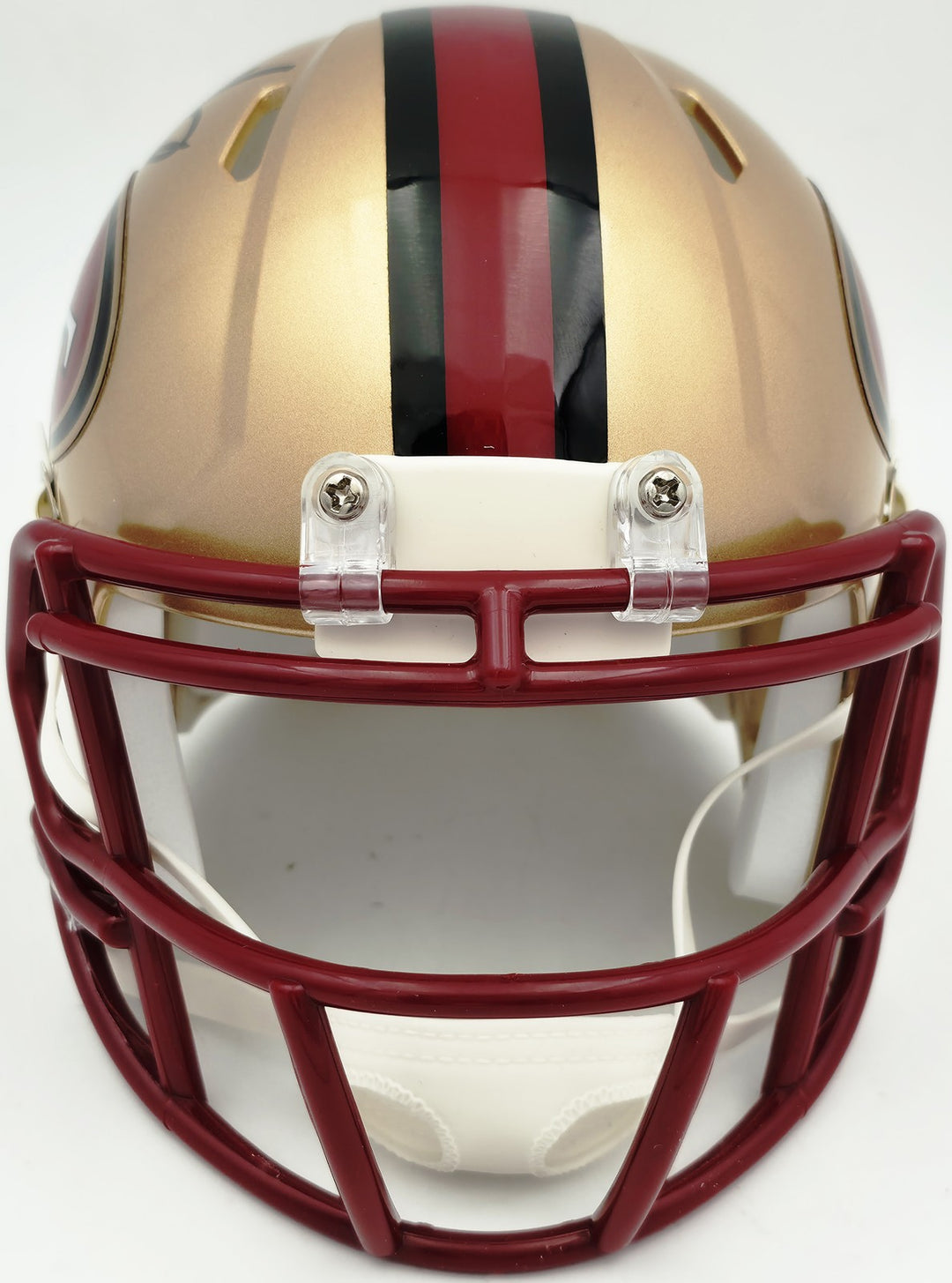 Mike Singletary Auto 49ers Gold 96-08 Throwback Speed Mini Helmet Beckett Witnes