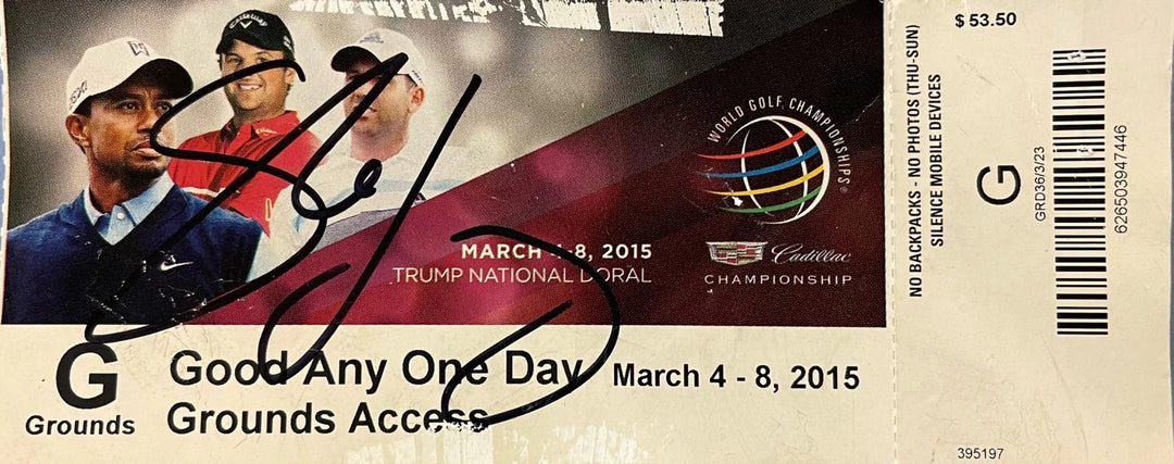 Shane Lowry Autographed 2015 World Golf Championship Ticket