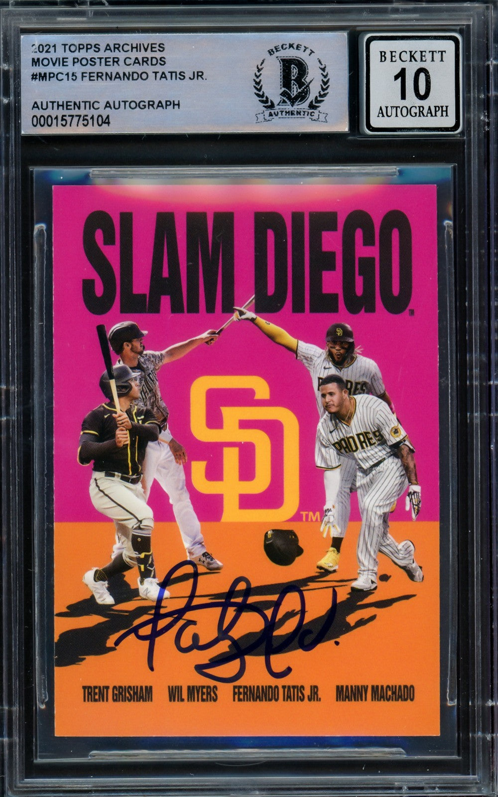 Fernando Tatis Jr. Signed 2021 Topps Archives Card MPC-15 Padres Sig 10 Beckett