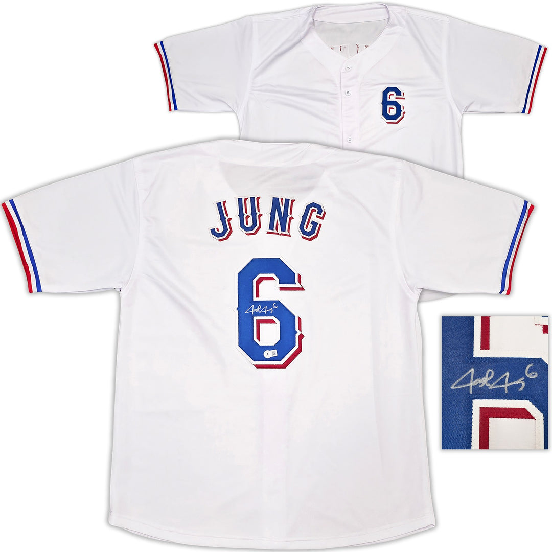 Texas Rangers Josh Jung Signed White Jersey Beckett Witness