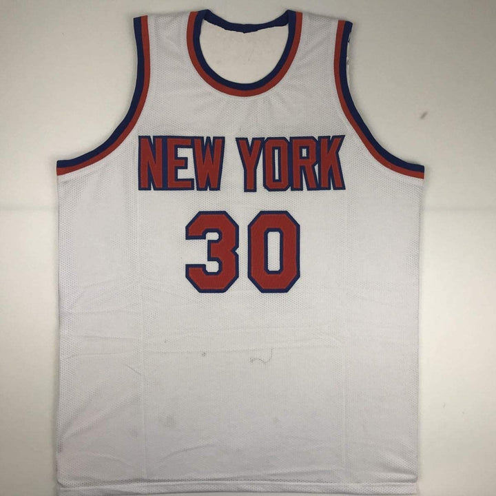 Autographed/Signed Bernard King New York White Jersey Beckett BAS COA