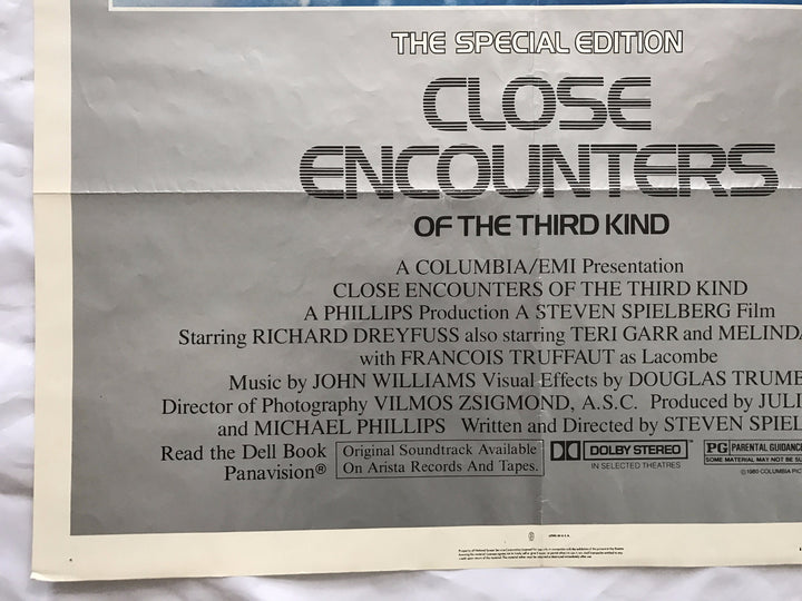 "Close Encounters Of The Third Kind" 1980 Original Movie Poster 1st Issue 27x40