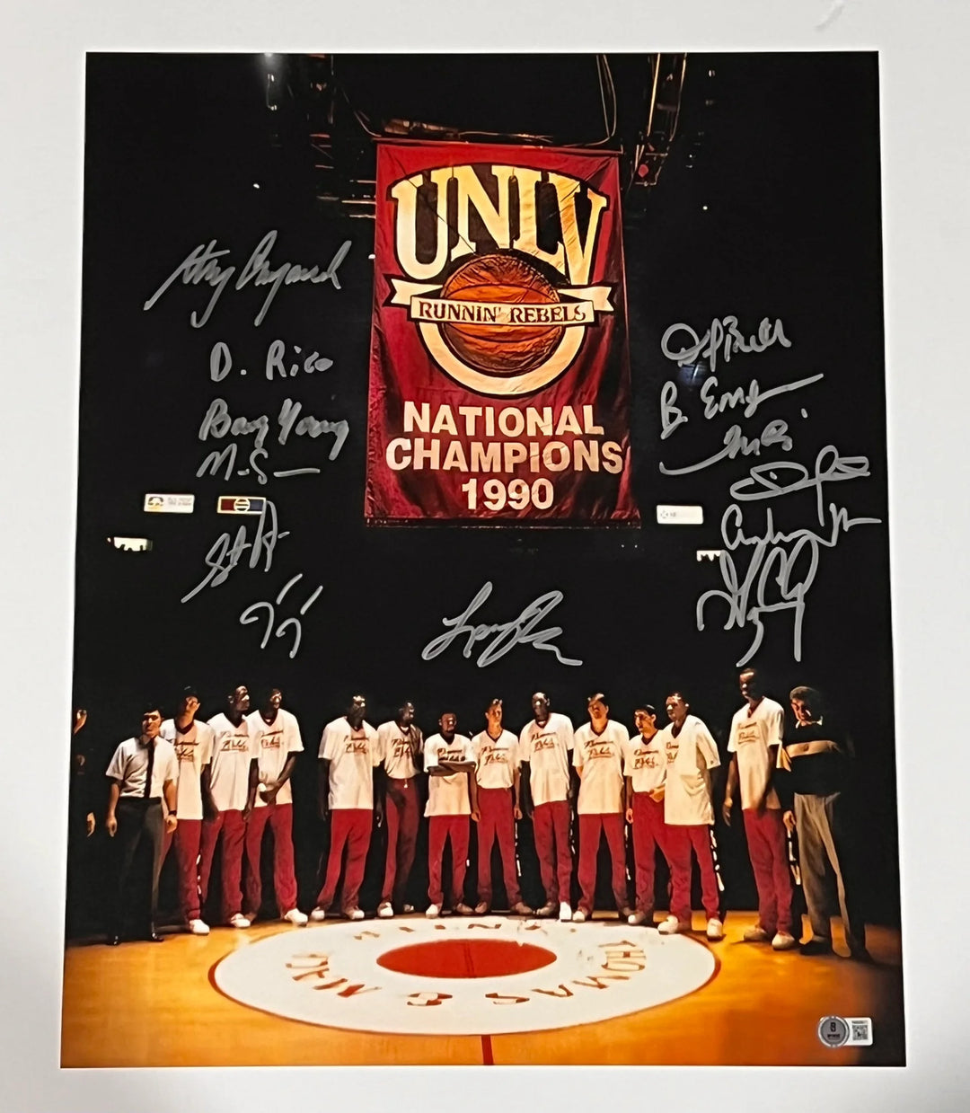 Larry Johnson Stacey Augmon UNLV Rebels Signed 16x20 Photo BAS
