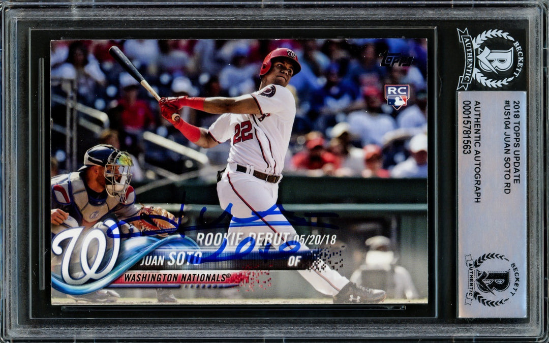 Juan Soto Signed 2018 Topps Update Rookie Card #US104 New York Mets Beckett
