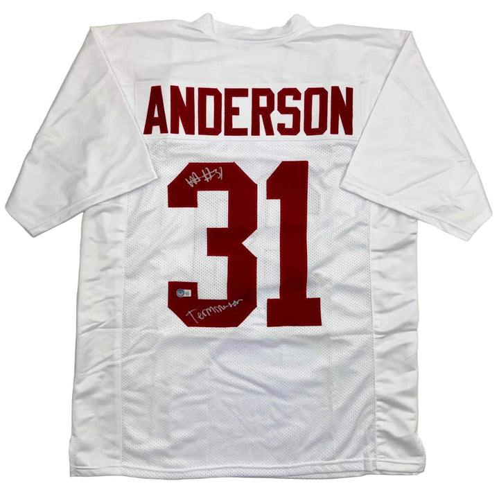 Autographed/Signed Will Anderson "Terminator" Alabama White Jersey Beckett COA