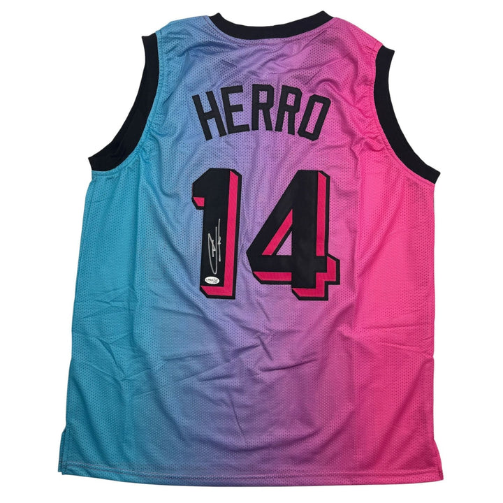 Autographed/Signed Tyler Herro Miami Vice Basketball Jersey JSA COA