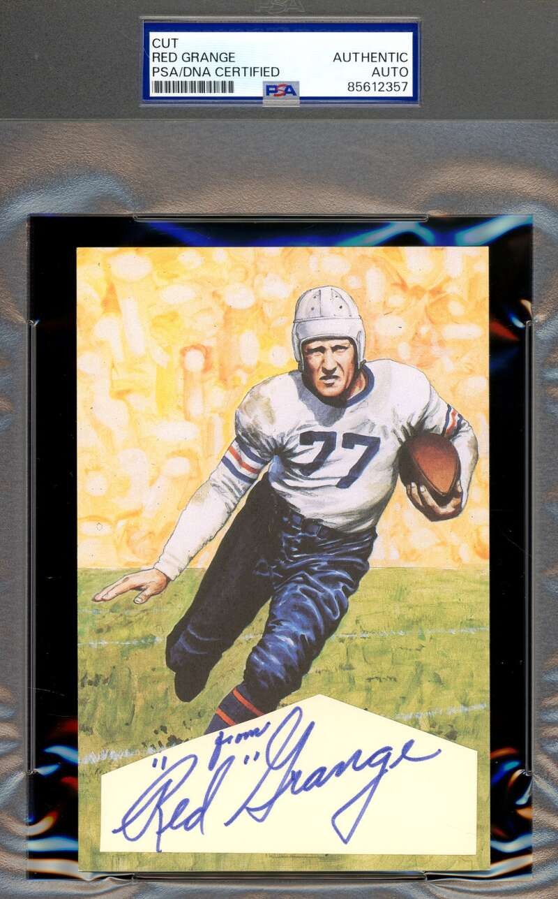 Red Grange PSA DNA Signed Goal Line Art Card Cut GLAC Autograph Bears