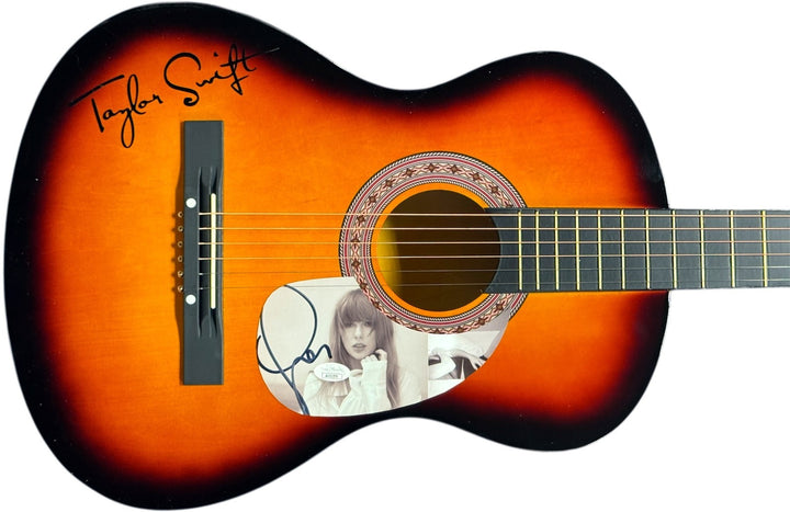 Taylor Swift signed Tortured Poets Pick Guard Cut  38" Acoustic Guitar - JSA