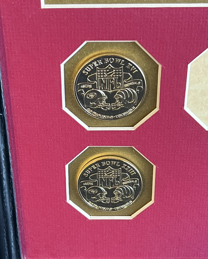 San Francisco 49ers Super Bowl Highland Mint Medallions 8x10 Photo Framed LE