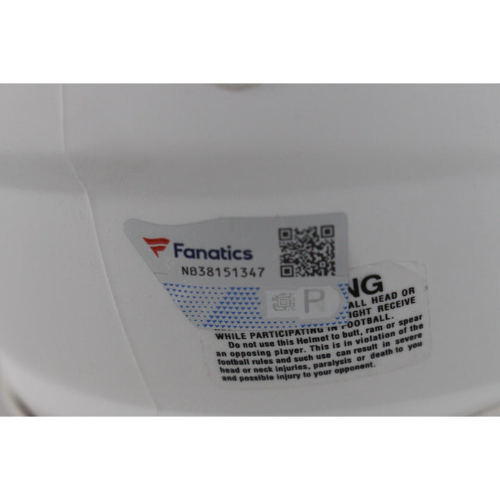 Tom Brady Autographed New England Patriots Flat White Mini Helmet Fanatics 48962