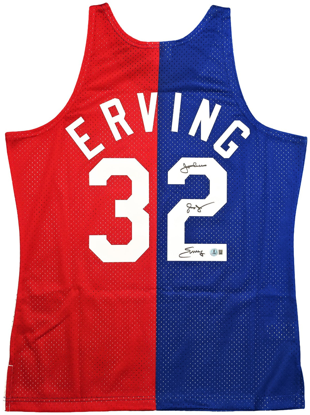 Nets Julius Dr J Erving Auto Red Blue Mitchell Ness 73-74 Swingman Jersey L BAS