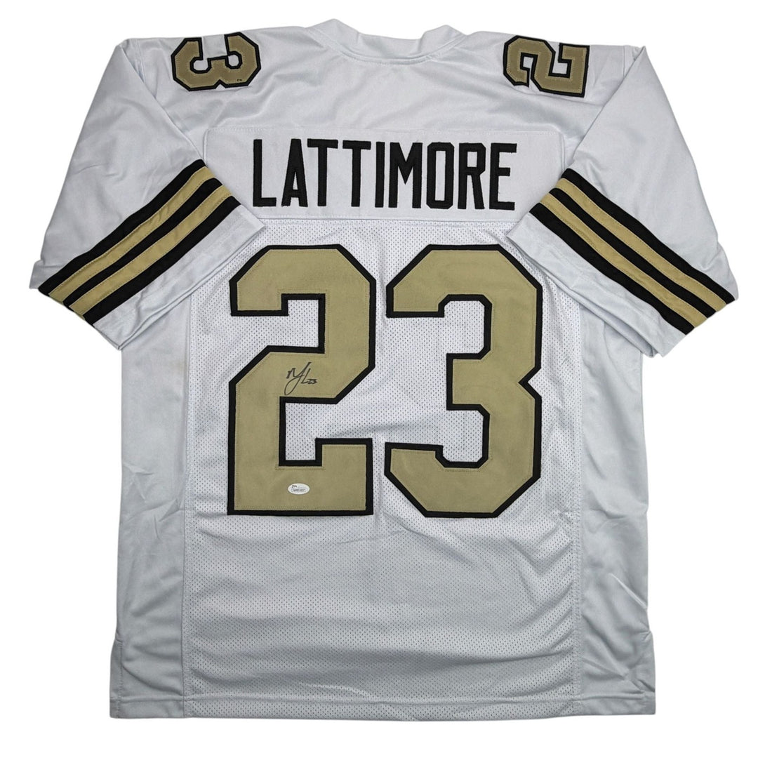 Autographed/Signed Marshon Lattimore New Orleans Color Rush Jersey JSA COA