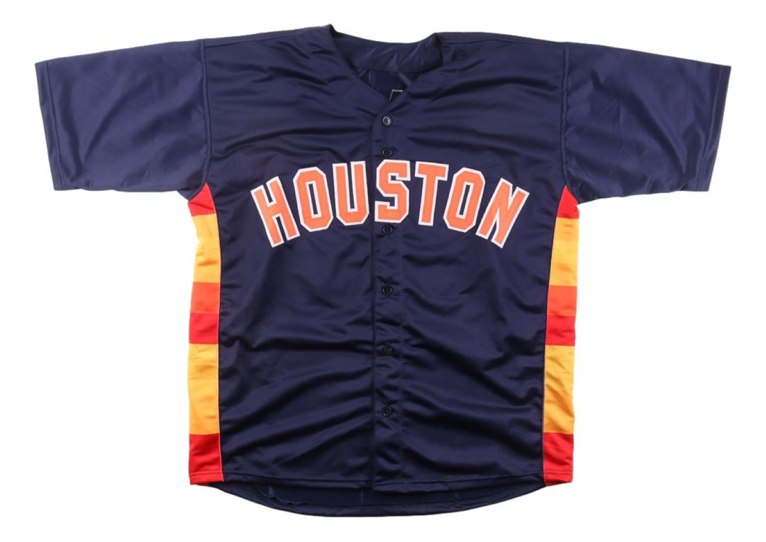 Yordan Alvarez Houston Signed Navy Baseball Jersey 22 WS Champs BAS