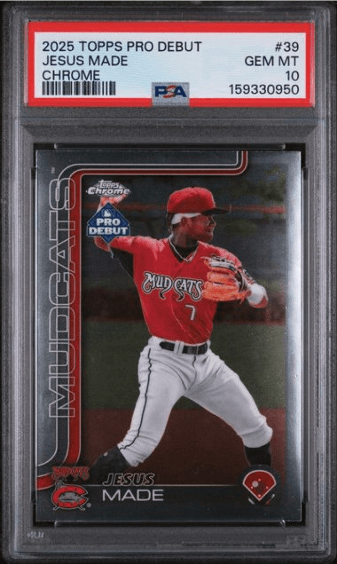 Graded 2025 Topps Pro Debut Jesus Made #39 Chrome RC Baseball Card PSA 10
