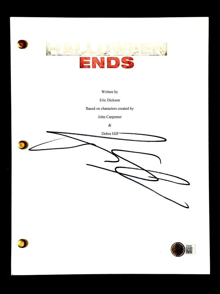 Rohan Campbell signed Halloween Ends full movie script autograph (C) Beckett BAS
