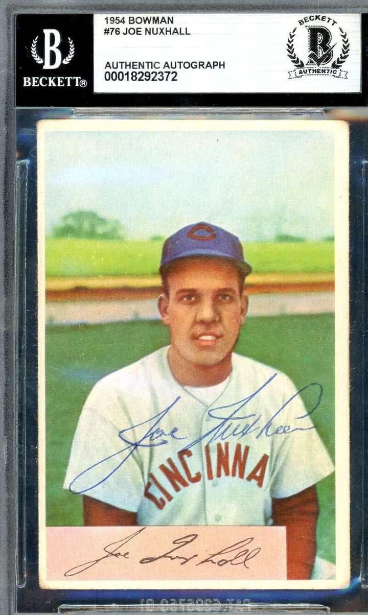 Joe Nuxhall Beckett BAS  Vintage Autograph 1954 Bowman Signed