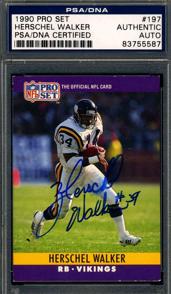 Herschel Walker PSA DNA Signed 1990 Pro Set Autograph
