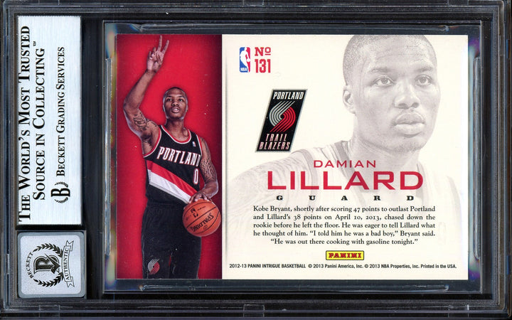 Damian Lillard Auto 2012-13 Panini Intrigue RC 131 Trail Blazers Sig 10 Beckett