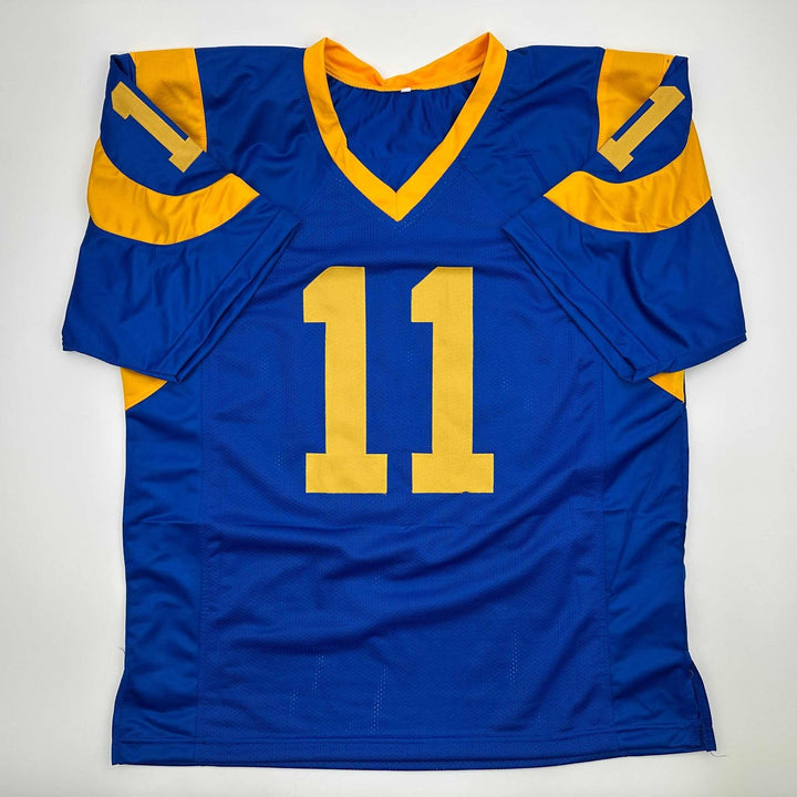 Autographed/Signed Jim Everett Los Angeles LA Blue Jersey Beckett BAS COA