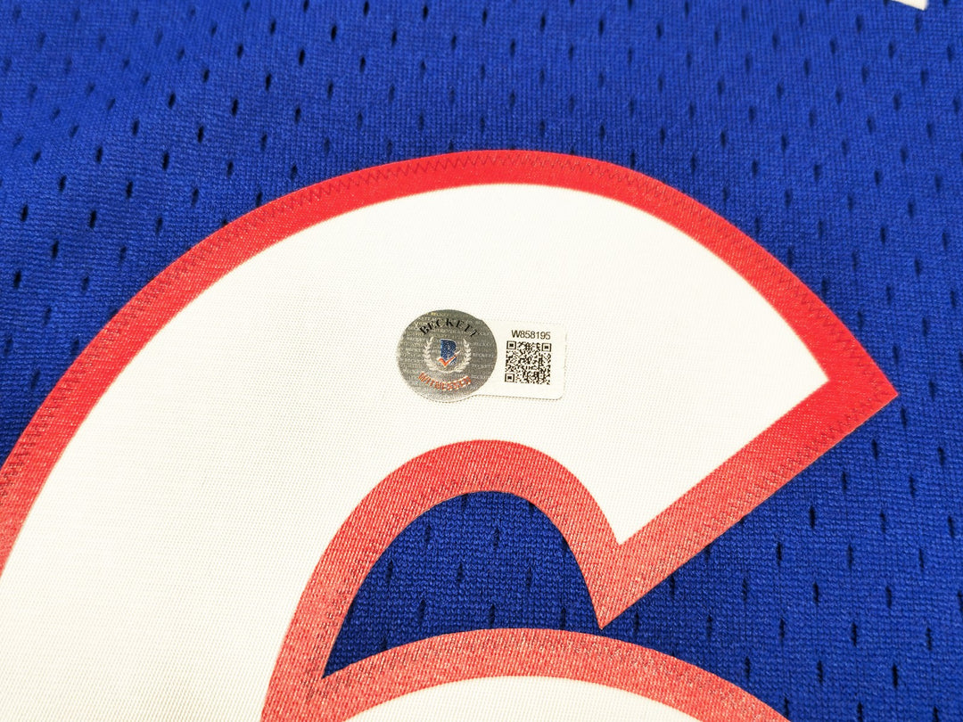 76ers Julius Dr J Erving Auto Blue Mitchell Ness Swingman 76 Jersey HOF 93 BAS