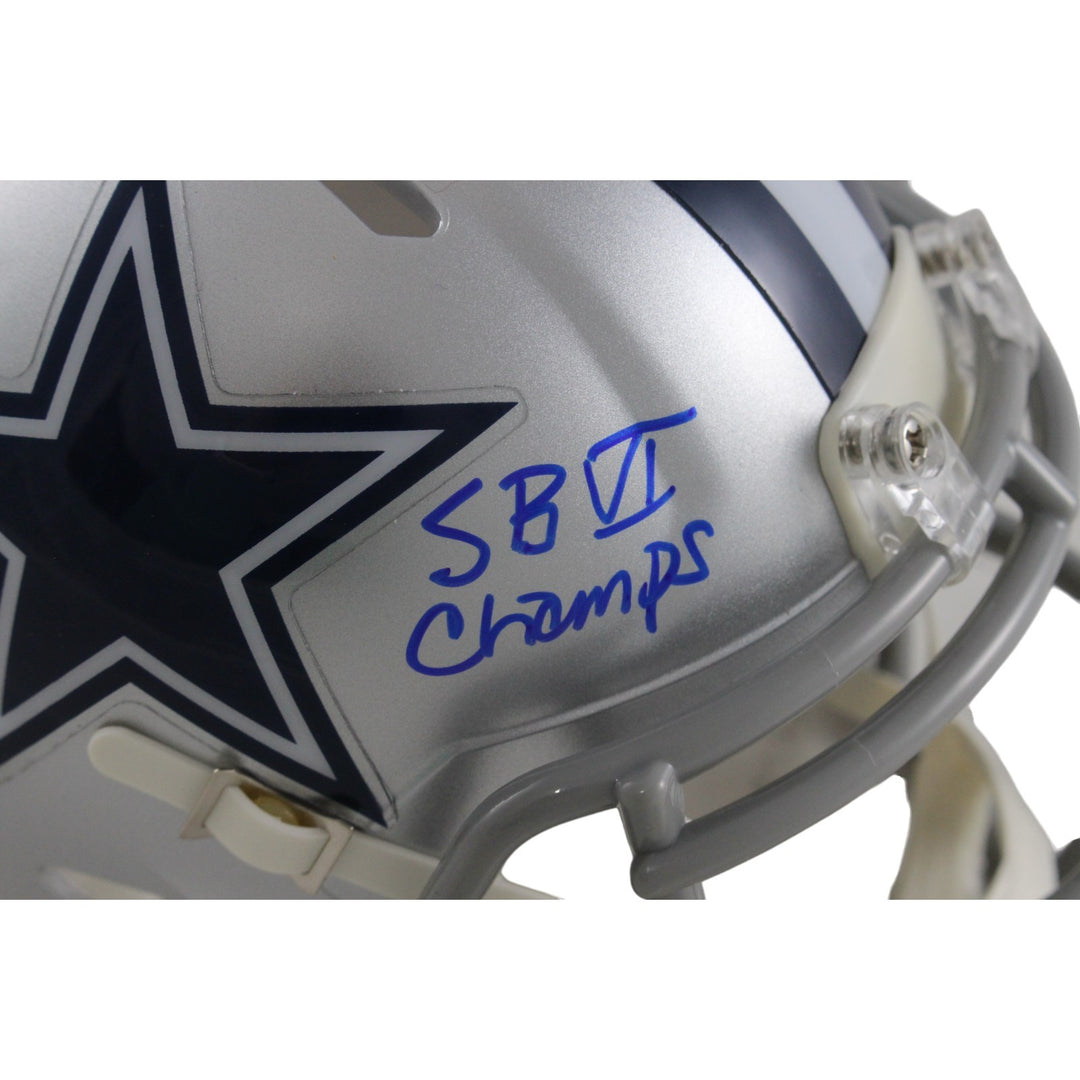 Calvin Hill Autographed Dallas Cowboys Mini Helmet SB VI Champs Beckett 54278