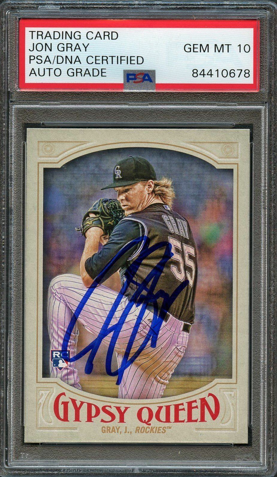 2016 Topps Gypsy Queen #76 Jon Gray Signed Card PSA Slabbed Auto 10 Rockies RC R