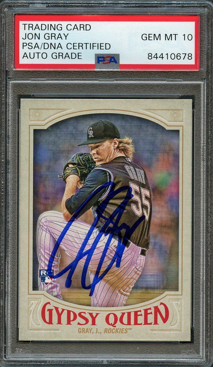 2016 Topps Gypsy Queen #76 Jon Gray Signed Card PSA Slabbed Auto 10 Rockies RC R