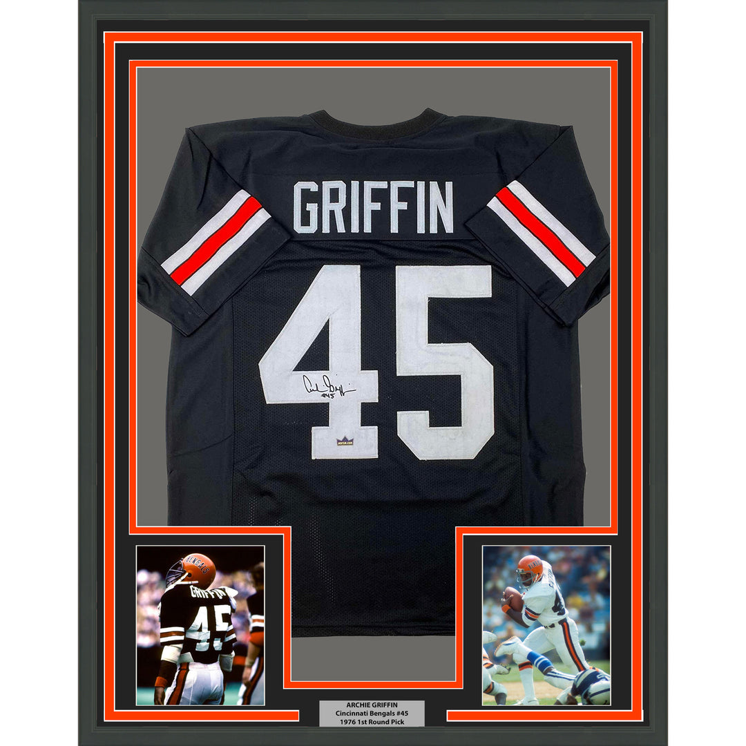 Framed Facsimile Autographed Archie Griffin 33x42 Reprint Laser Auto Jersey