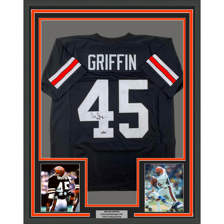 Framed Facsimile Autographed Archie Griffin 33x42 Reprint Laser Auto Jersey