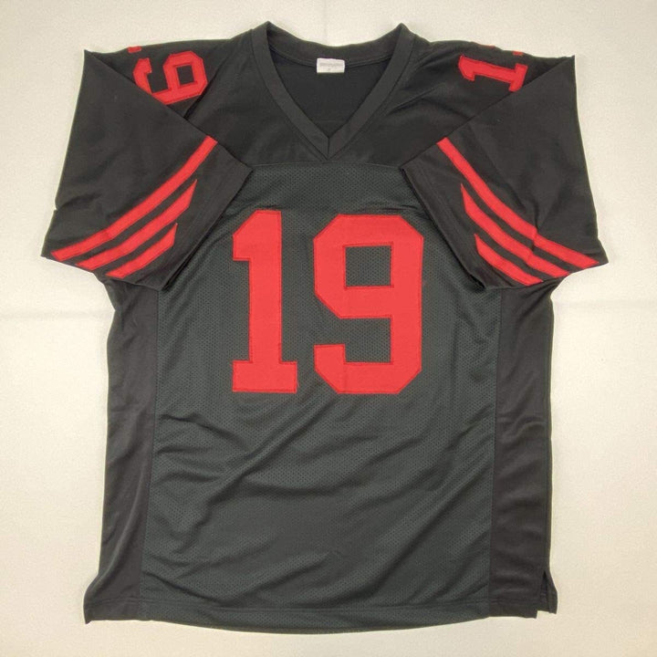 Autographed/Signed DEEBO SAMUEL San Francisco Black Football Jersey JSA COA Auto