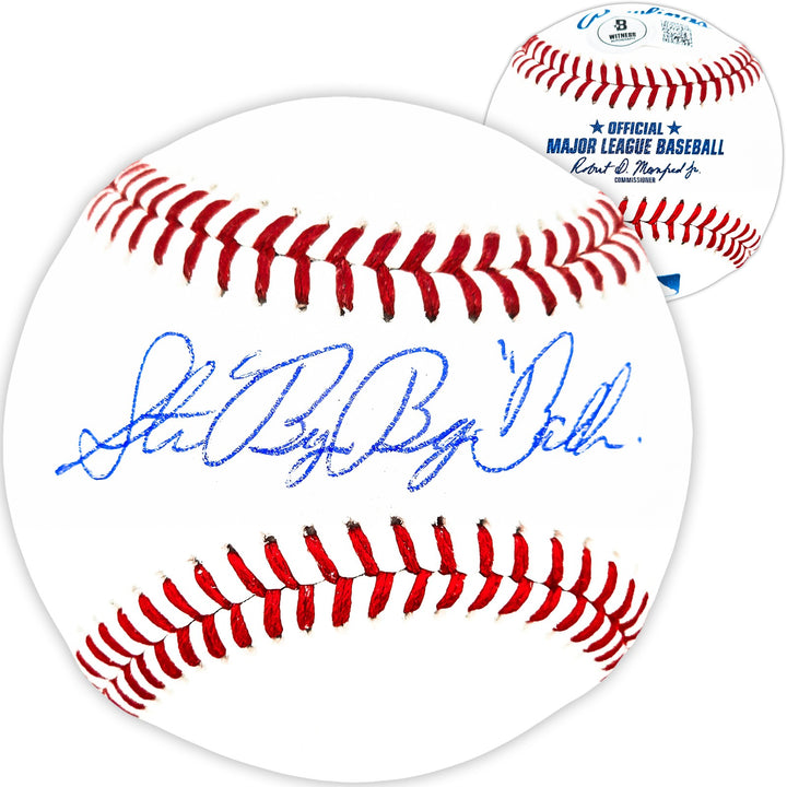 Steve Balboni Signed Official MLB Baseball Yankees "Bye Bye" Beckett Witness