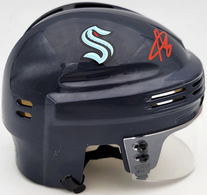 Adam Larsson Autographed Signed Seattle Kraken Blue Mini Helmet MCS Holo #97383