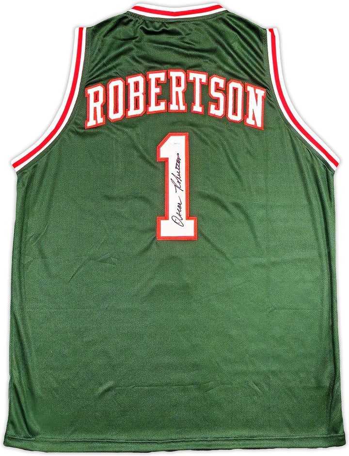 Milwaukee Bucks Oscar Robertson Autographed Signed Green Jersey JSA