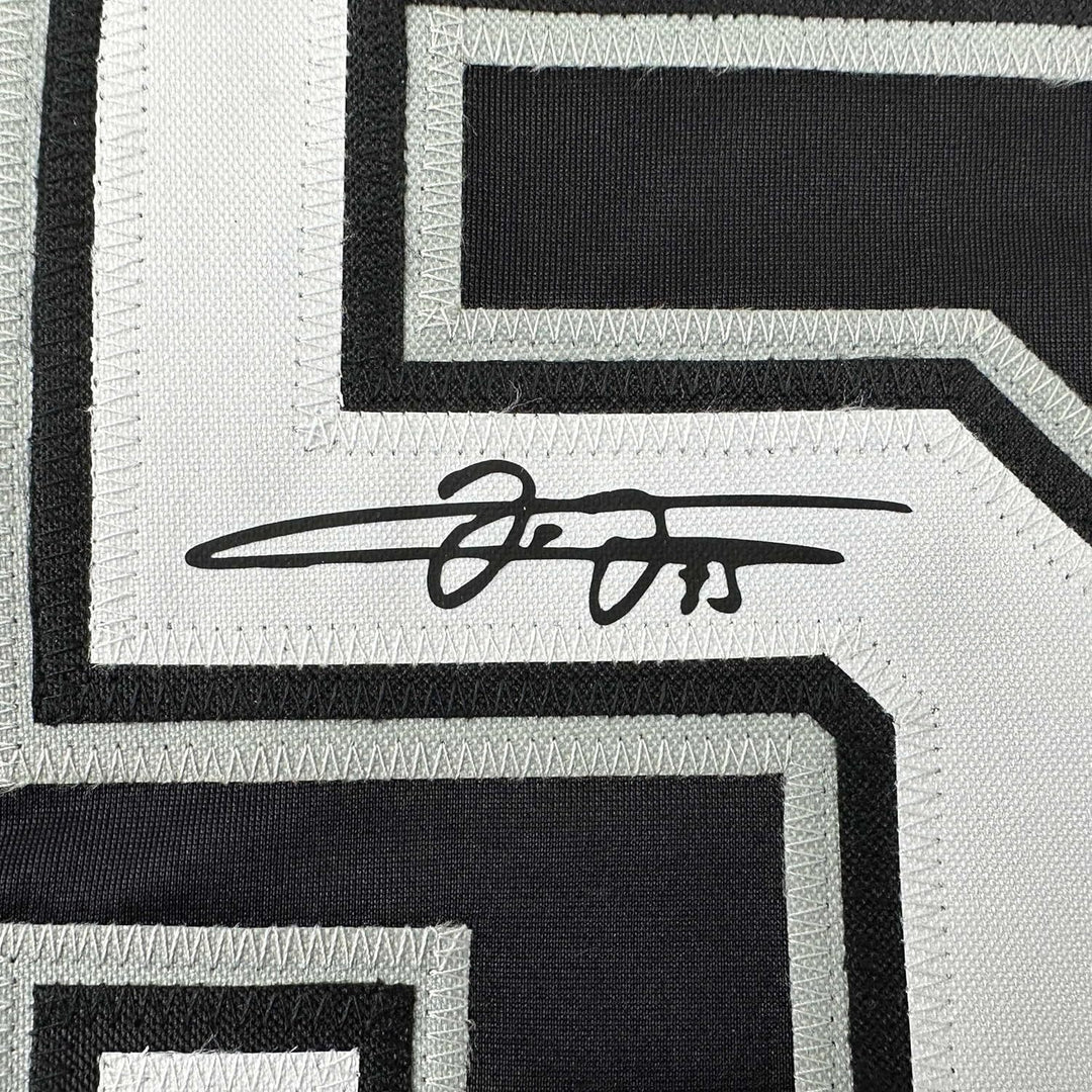 Framed Facsimile Autographed Frank Thomas 33x42 Black Reprint Laser Auto Jersey