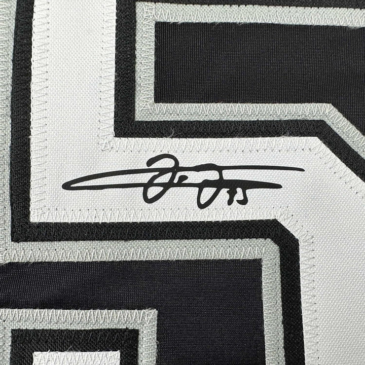 Framed Facsimile Autographed Frank Thomas 33x42 Black Reprint Laser Auto Jersey