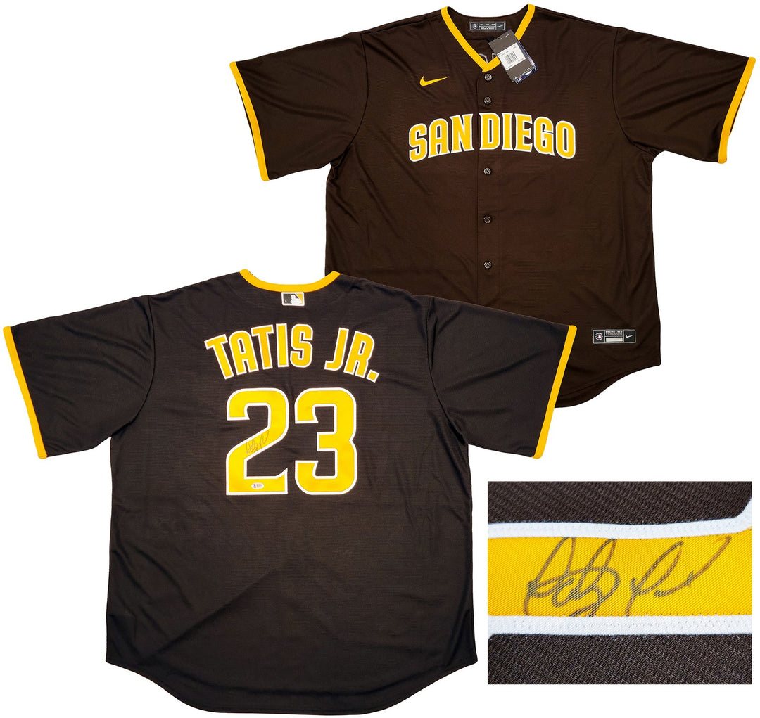 San Diego Padres Fernando Tatis Jr. Signed Brown Nike Jersey Size XXL Beckett