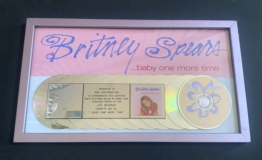 Britney Spears Original RIAA Multi Platinum Award Baby One More Time Jive Framed