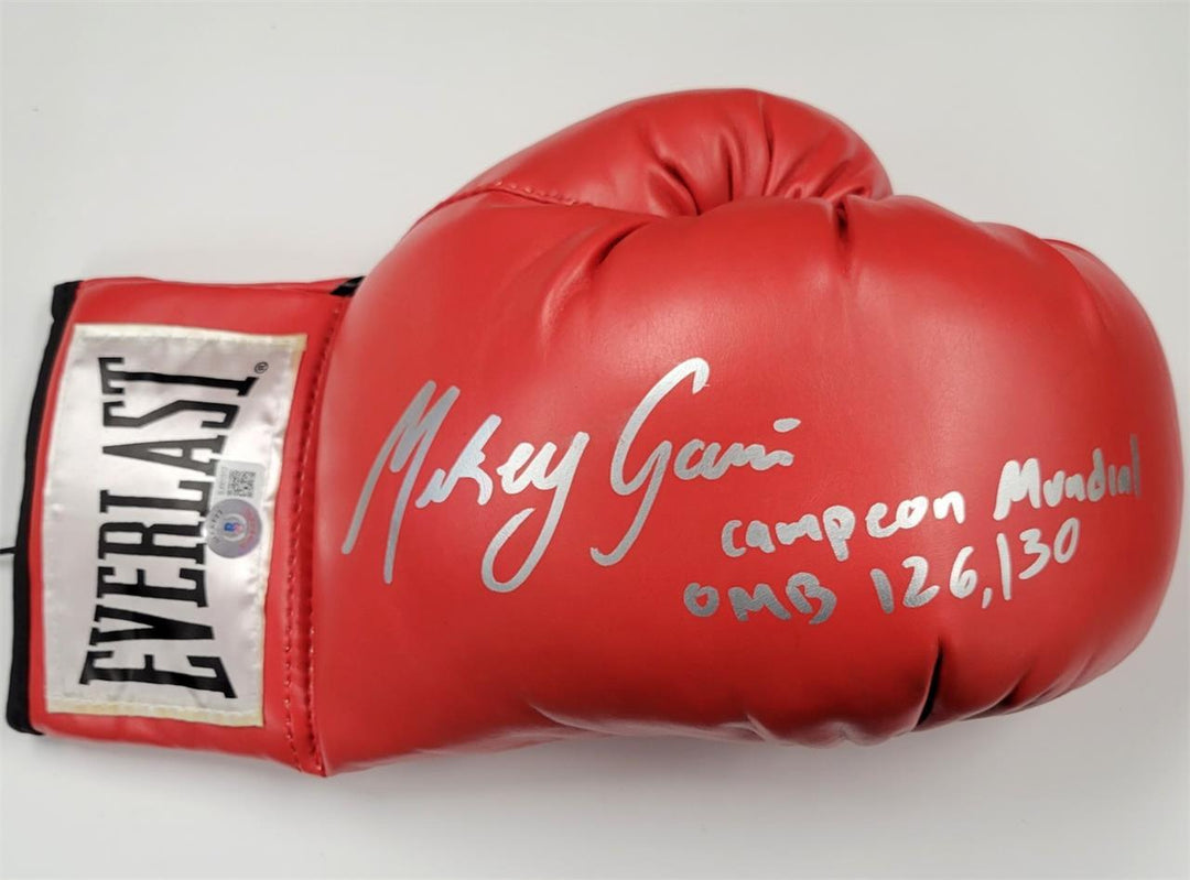Mikey Garcia signed "Campeon Mundial 126, 130 OMB" Boxing Glove autograph ~ BAS