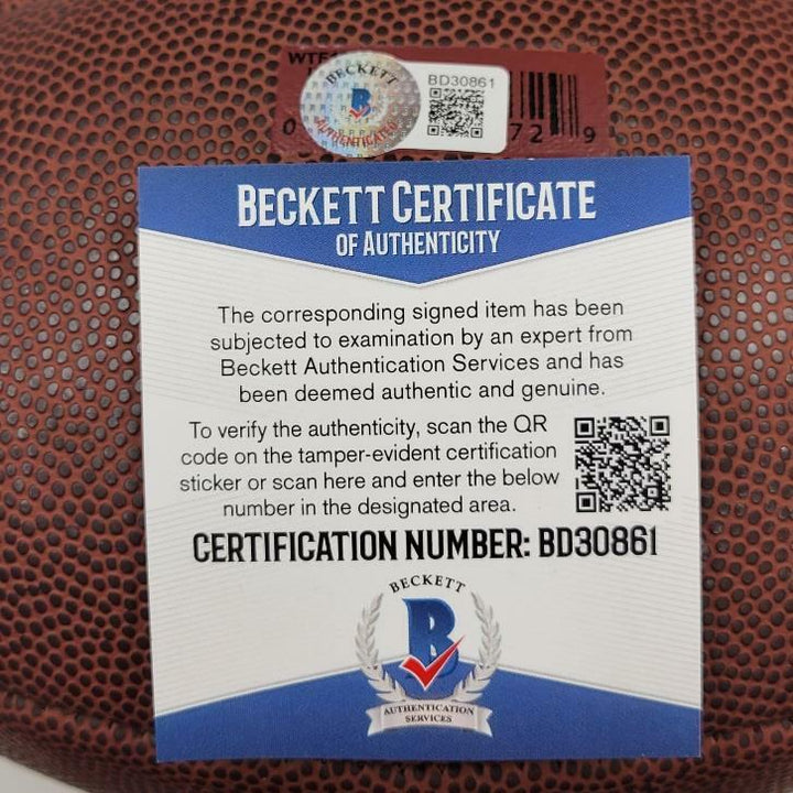 Jerry Jones signed HOF 17 The Duke Replica Football Cowboys (B) Beckett BAS COA