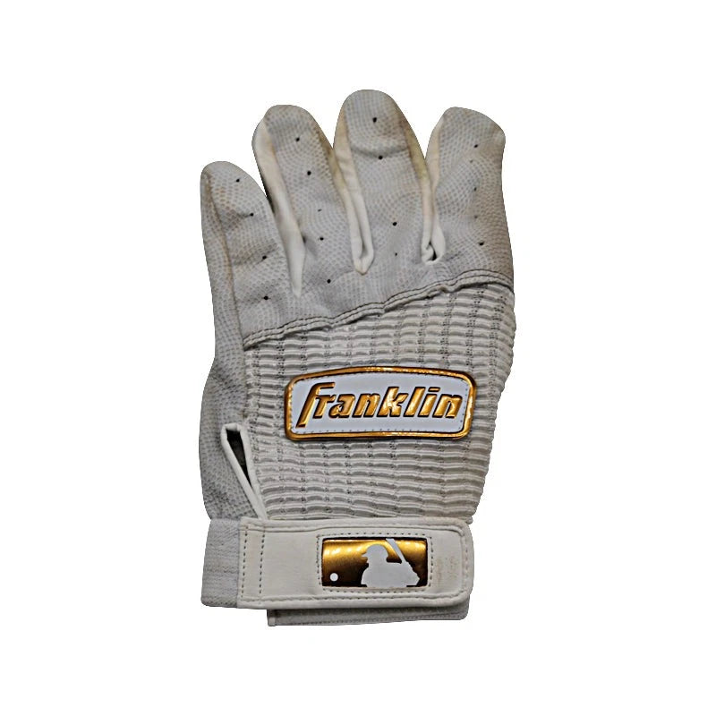 Andres Chaparro New York Yankees Autographed 2023 Spring Training Used Franklin White/Gold Left Batting Glove (Chaparro LOA)