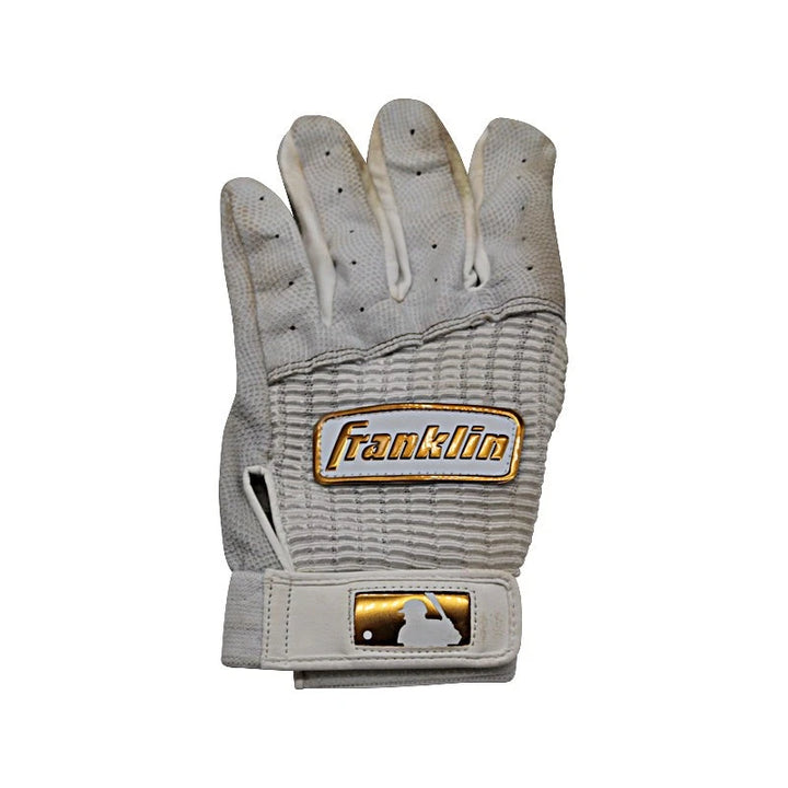 Andres Chaparro New York Yankees Autographed 2023 Spring Training Used Franklin White/Gold Left Batting Glove (Chaparro LOA)