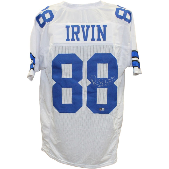 Michael Irvin Autographed/Signed Pro Style Jersey White Beckett 40933