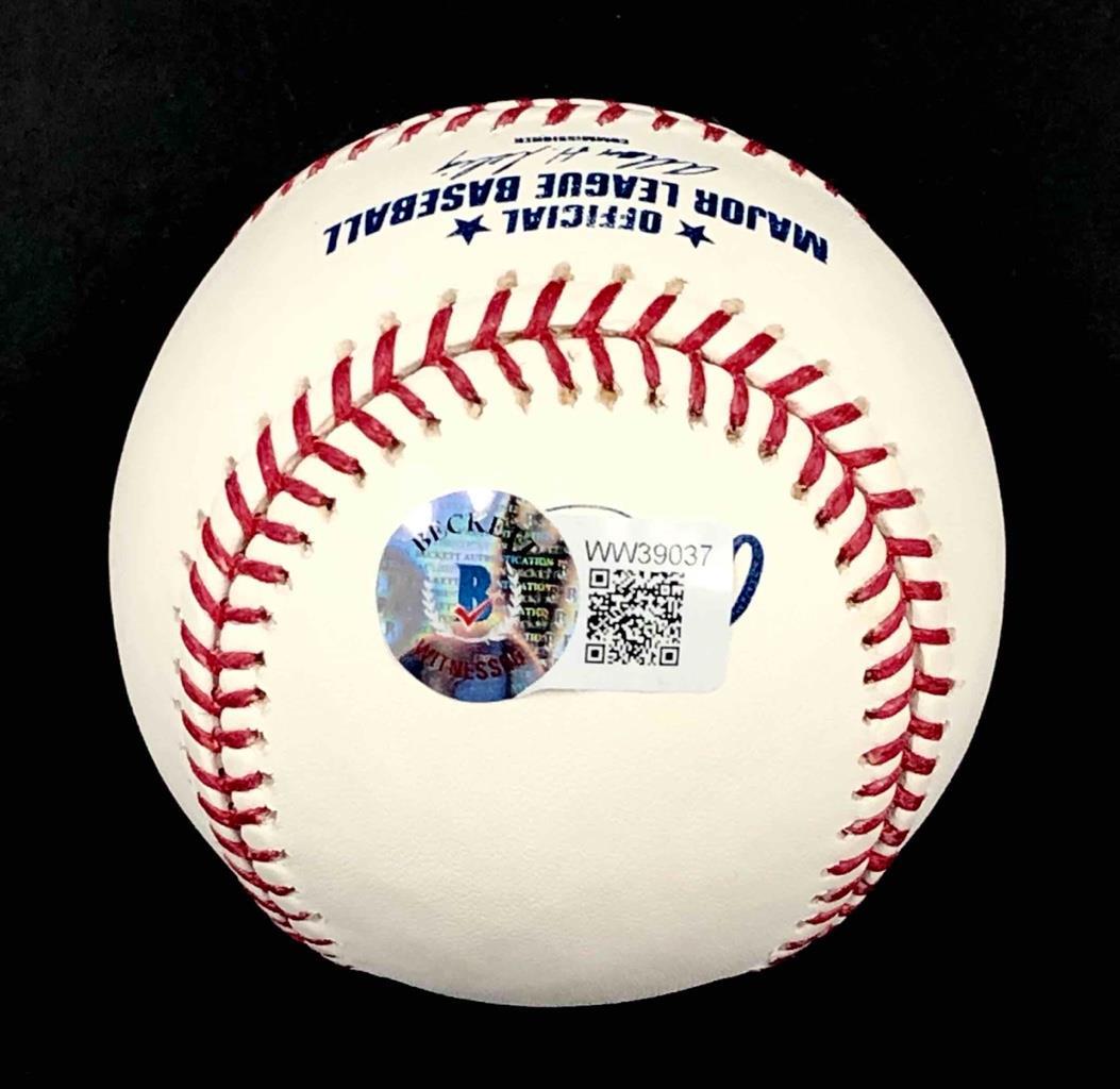 Darryl Strawberry autograph signed Yankee Stadium Baseball BAS Beckett Witness