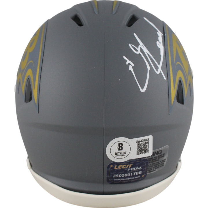 Ed Reed Autographed Baltimore Ravens Slate Mini Helmet Beckett Witness 49257