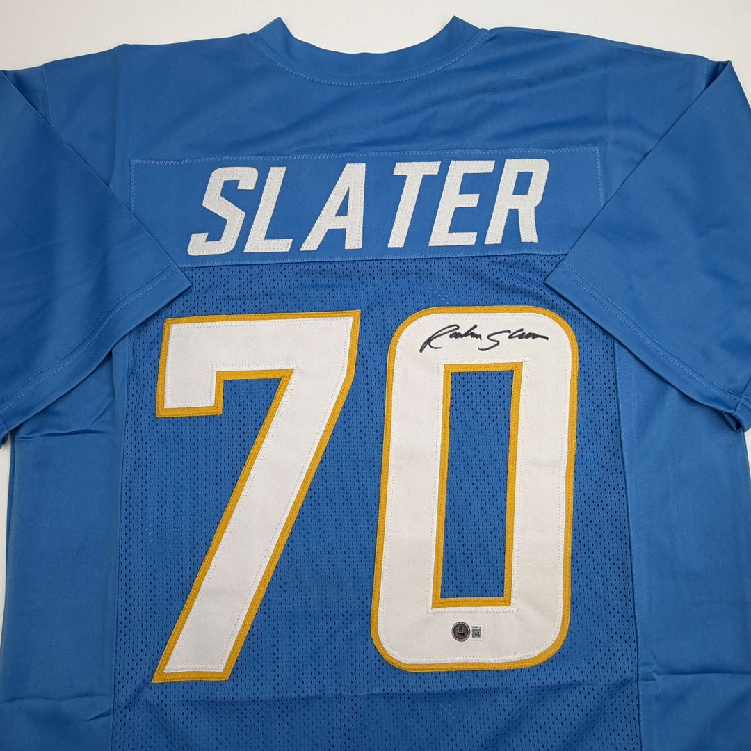 Autographed/Signed Rashawn Slater LA Powder Blue Jersey Beckett BAS COA