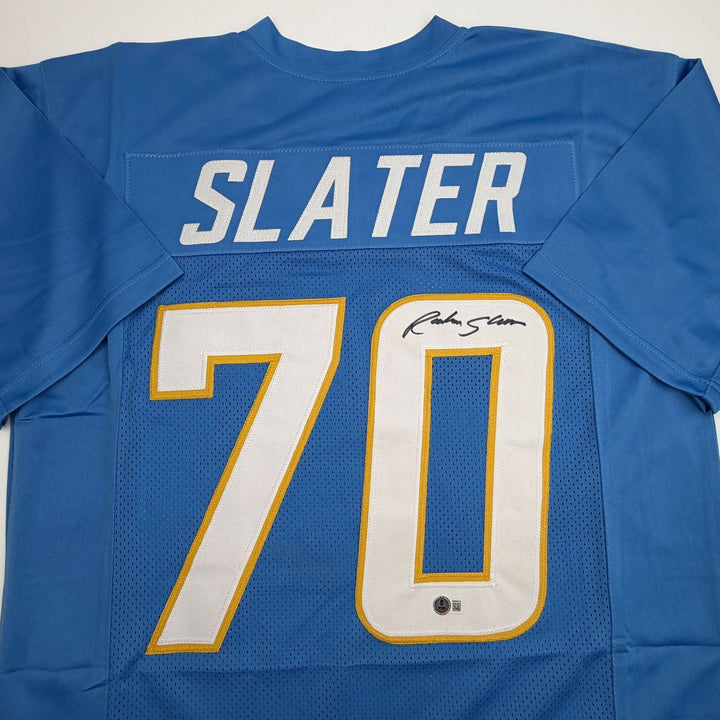 Autographed/Signed Rashawn Slater LA Powder Blue Jersey Beckett BAS COA