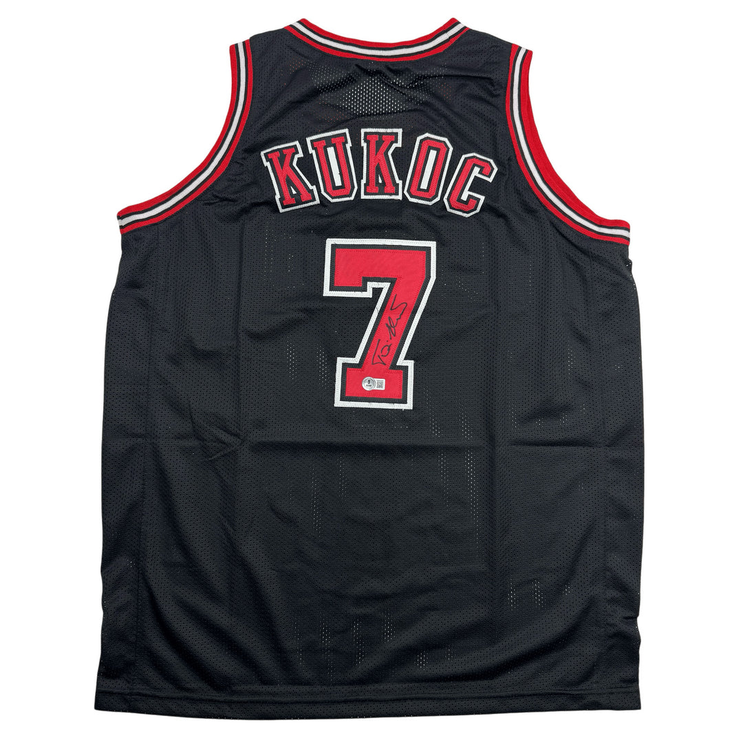 Autographed/Signed Toni Kukoc Chicago Black Jersey BAS COA